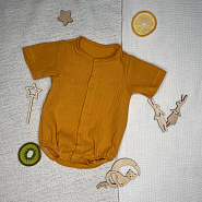 Д-38 Боди муслин, на кнопках, горчица