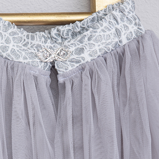 №0838 Платье для девочки "Одри", серебро