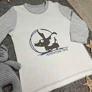 Лонгслив на двух кнопках с принтом "ADVENTURE TIME" арт.КЛ-02