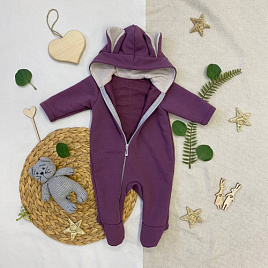 М-517 Комбинезон детский "Ушастик" баклажан
