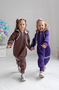 Комбинезон "Вырастайка", футер с начёсом, арт.М-516, коричневый