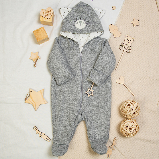 Комбинезон на молнии с вышивкой "Кот" арт.М-506