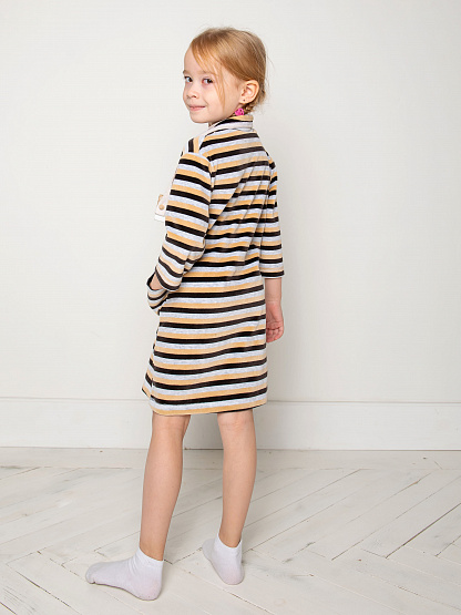 Б-08 Халат велюровый на молнии для девочки