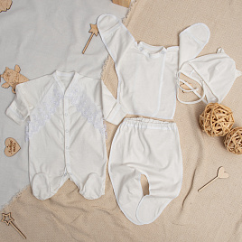 Комплект подарочный с кружевом, для новорожденного  арт.П-43