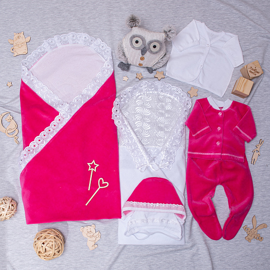 №121 Комплект на выписку "Lovely", розовый