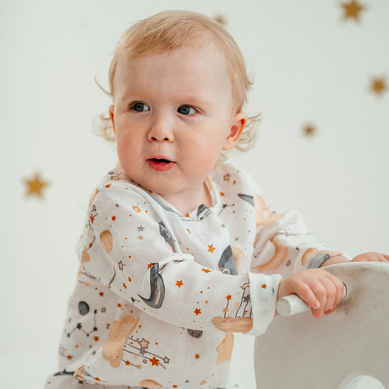 М-512 Комбинезон-слип из муслина с набивным рисунком