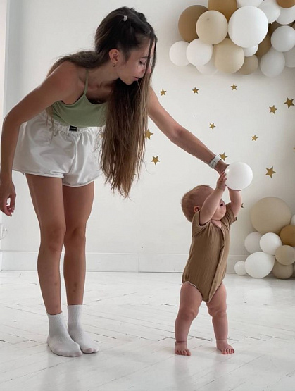 Д-38 Боди муслин, на кнопках, шоколад