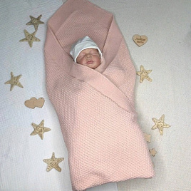  ПВ-33 Плед вязаный "Жемчужина", пудра 