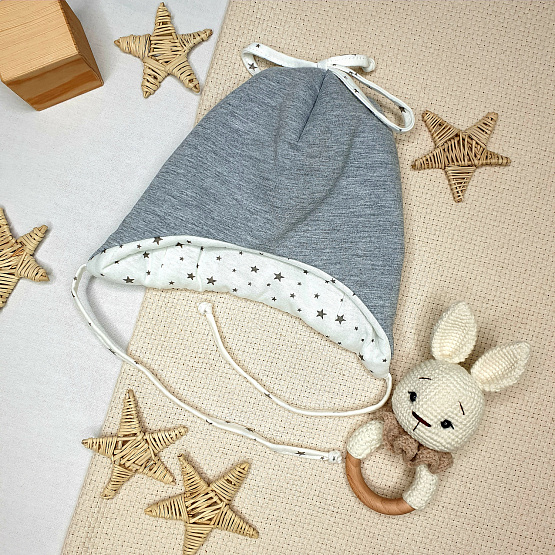 Шапочка утепленная из футера арт.Б-280, серый