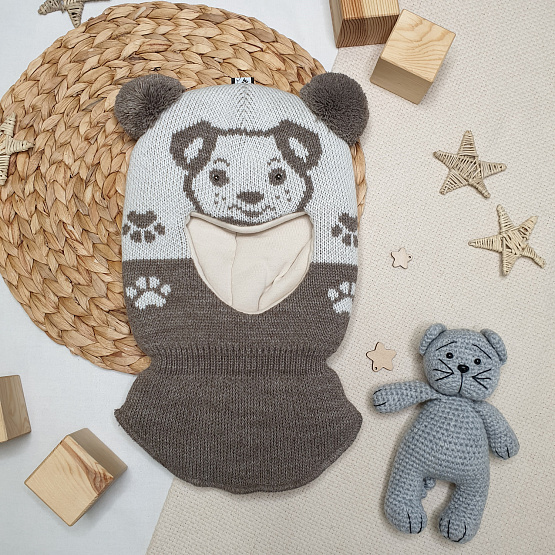 № Б-287 Шапка-шлем дет. "Лапки", для мальчика 2-5 лет