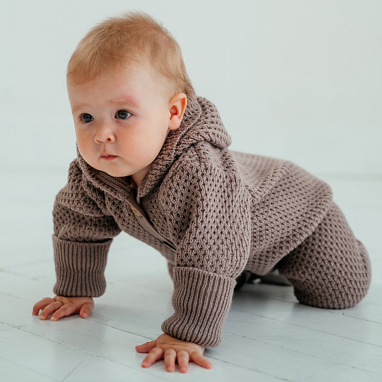 М-524 Вязаный комбинезон "Гномик". Шоколад