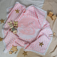 Плед "Нежность" №ПВ-26 лебедь розовый