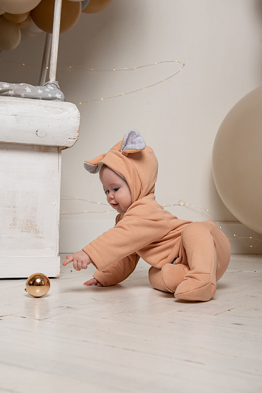 М-517 Комбинезон детский "Ушастик" персик