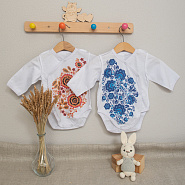 Боди "Русские узоры", арт.Д-03, синий