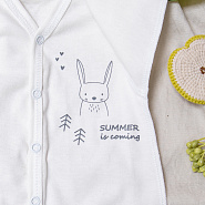 Комплект на выписку «Зайка на облаке» летний, арт. 411