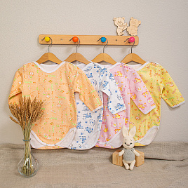 №Д-07 Боди с длинным рукавом на кнопках, ткань футер 