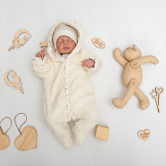 Комбинезон «Плюшик» с капюшоном арт.М-464 молочный