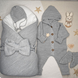 455 Комплект на выписку «Пчелка» серый деми, зима