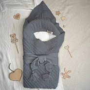 Арт. 464 Вязаный комплект на выписку, серый