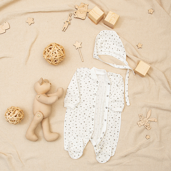 Комплект для новорожденного комбинезон с шапочкой арт.М-446