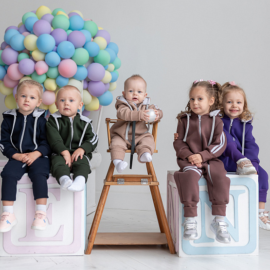 Комбинезон "Вырастайка", футер с начёсом, арт.М-516, коричневый