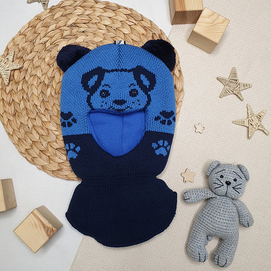 № Б-287 Шапка-шлем дет. "Лапки", для мальчика 2-5 лет