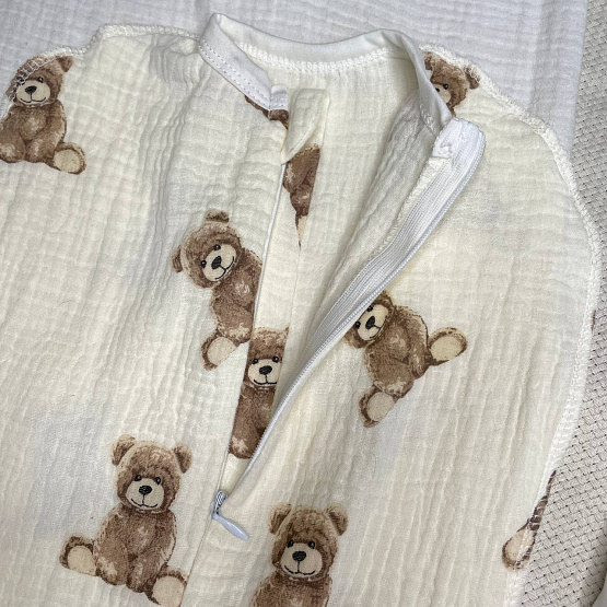 Арт. 465 Комплект на выписку Шоколадный Мишка, муслин