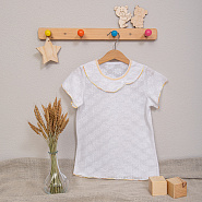 Футболка для девочки ажурная, белая арт.Ф-108 