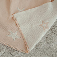 ПВ-41 Плед вязаный двухсторонний Звезда. Бежевый