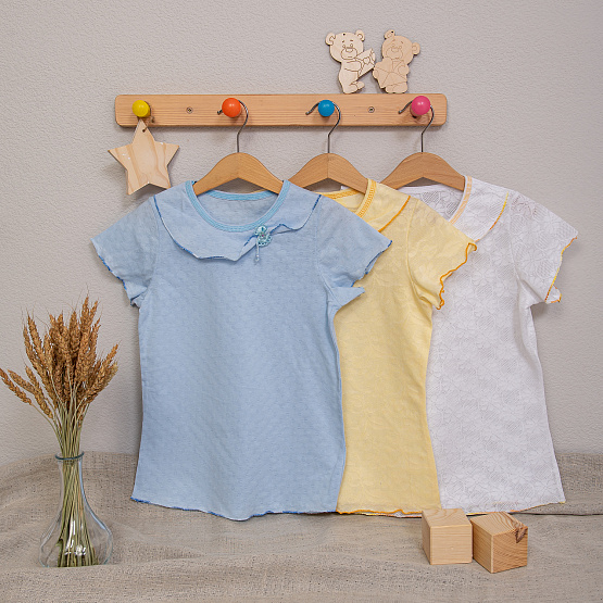 Футболка для девочки ажурная, цветная арт.Ф-108