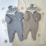 Комбинезон утепленный из футера арт.М-498, серый