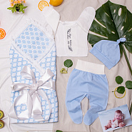 Комплект на выписку "Swan Song" №391 голубой