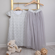 №0838 Платье для девочки "Одри", серебро