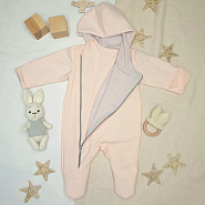 Комбинезон из футера с капюшоном арт.М-495, персик