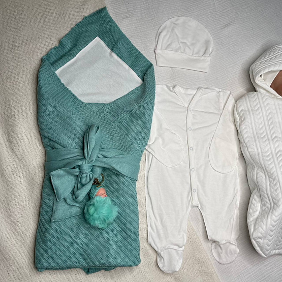 Арт 466 Комплект на выписку "Летнее Чудо " мятный