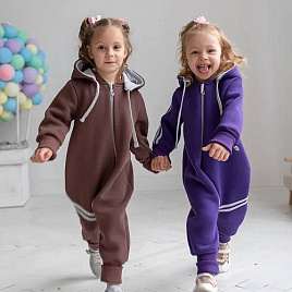 Комбинезон "Вырастайка", футер с начёсом, арт.М-516, коричневый