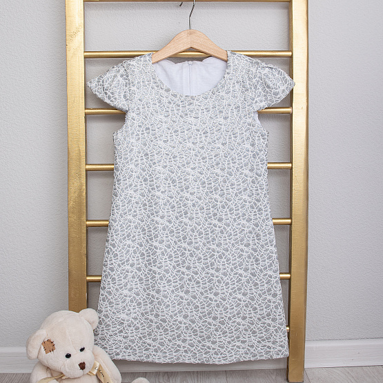 №0838 Платье для девочки "Одри", серебро