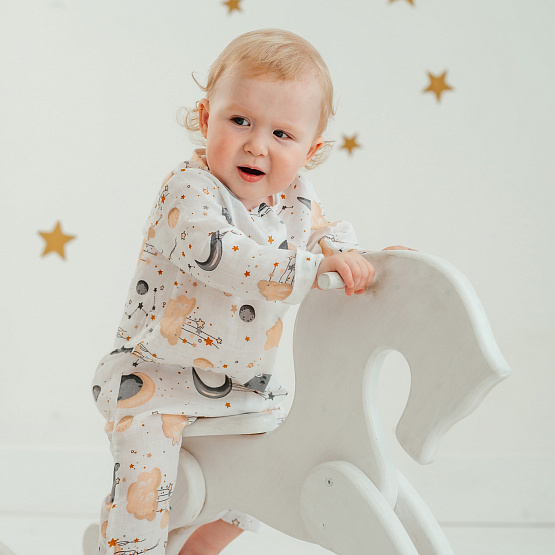 М-512 Комбинезон-слип из муслина с набивным рисунком