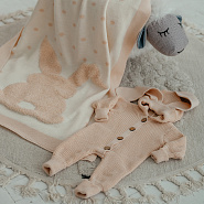 ПВ-39 Плед вязаный «Зая». Бежевый