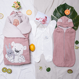 арт.432 Комплект на выписку "Папина радость" розовый,лето 