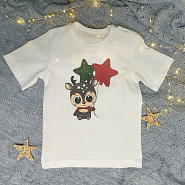 Футболка с новогодним принтом "Оленёнок" арт.Ф-164