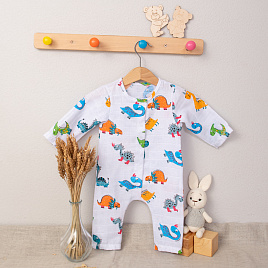 М-512 Комбинезон-слип из муслина, "Дино"
