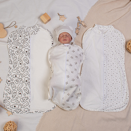 Пелёнка-кокон на молнии арт.0318 бутылочки