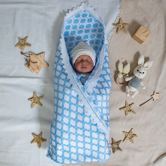 Плед "Нежность" №ПВ-26 лебедь голубой