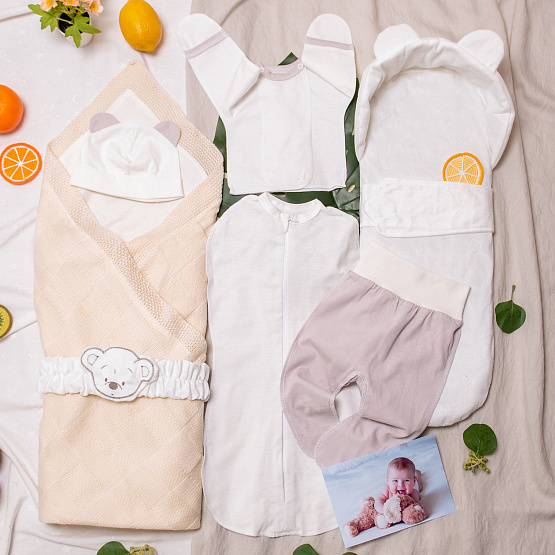 Летний комплект на выписку "Карамелька" №390