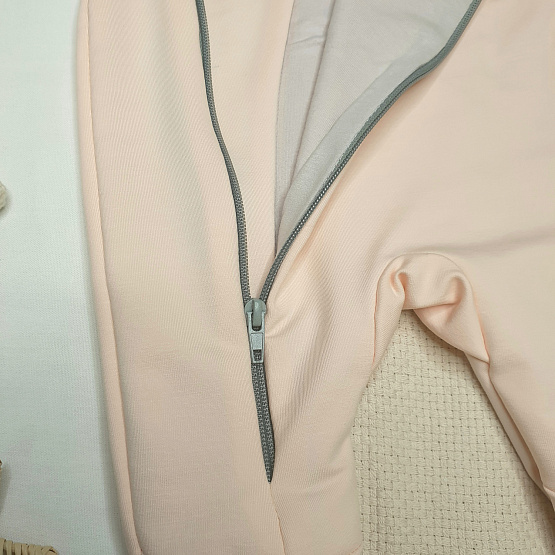 Комбинезон из футера с капюшоном арт.М-495, персик