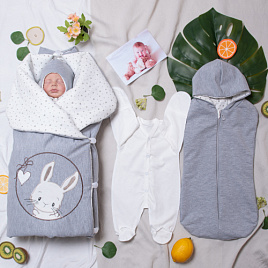 арт.436 Комплект на выписку "Любимый зайка"  лето