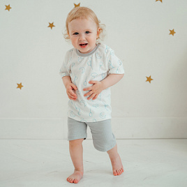 К-333 Костюм (футболка + шорты) голубой