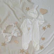 Арт. 445 Комплект на выписку "I love Mam", молочный, летний