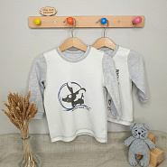 Лонгслив на двух кнопках с принтом "ADVENTURE TIME" арт.КЛ-02